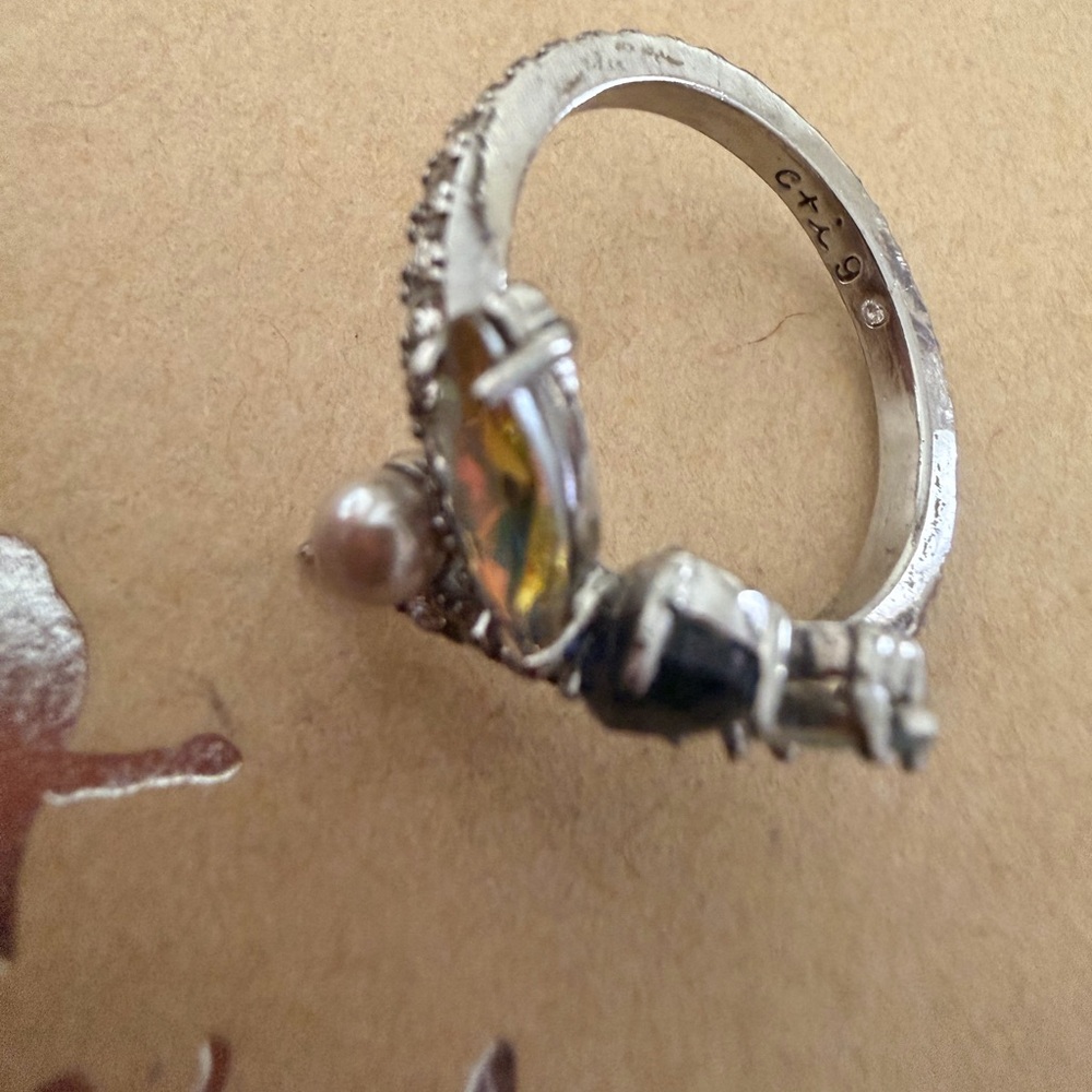 Chloe + Isabel Silver-Tone Stackable Rings With P… - image 3